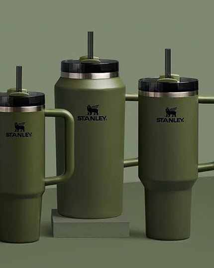 STANLEY Quencher H2.0 Tumbler with Handle & Straw 64 oz | Flowstate 3-Position Lid | Large Capacity for Travel & Sports | Insulated Stainless Steel Cup | BPA-Free | Dried Pine