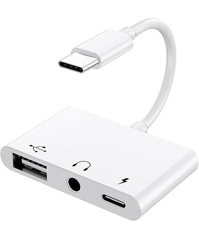 USB C to 3.5mm Jack Headphone Adapter with Charger Port,OTG Cable Adapter, Type C to Aux Audio Earphones Splitter for iPhone Samsung Galaxy S22 Ultra S21 S20 i-Pad Pro Air Pixel 4 Laptops