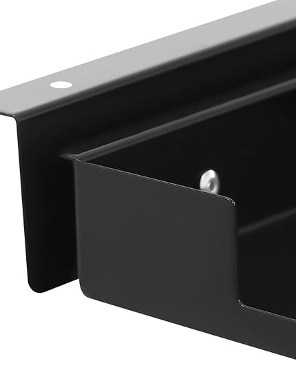 17.7" Under Desk Storage Drawer, Black Sliding Pull-Out Drawer for Sit Stand Workstation