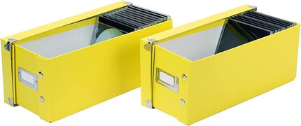 Snap-N-Store CD Storage Box - Pack of 1/2 - Durable Disc Holder with Lid to Store for Discs (2 Pack - CD, Yellow)