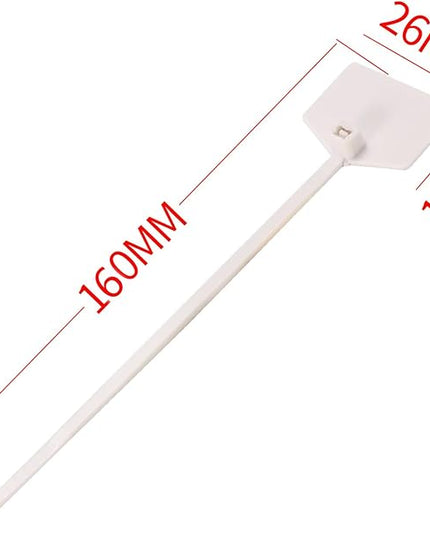 6 in Marker Nylon Cable Ties, Plastic Water Proof Tags, Self-Locking Written-on Cable Marker, Security Seals Label for Cabling, Wire Marking Label, Shipping Hanging Tags - Blue/ 100pcs