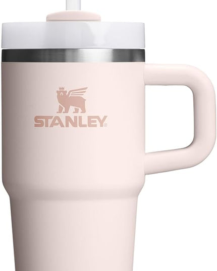STANLEY Quencher H2.0 Tumbler with Handle and Straw 20 oz | Flowstate 3-Position Lid | Cup Holder Compatible for Travel | Insulated Stainless Steel Cup | BPA-Free | Rose Quartz 2.0