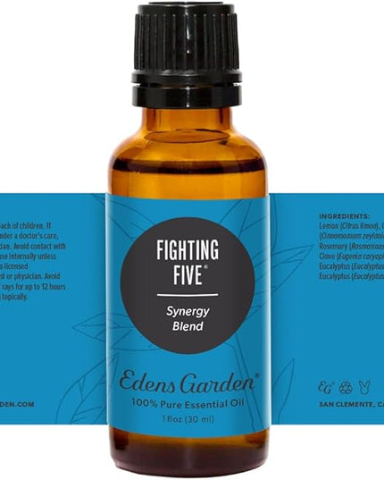 Edens Garden Fighting Five Essential Oil Blend- 100% Pure Premium Grade, Undiluted, Natural, Therapeutic, Aromatherapy, The Best for Candle, Laundry, Humidifiers 30 ml (1 fl oz)