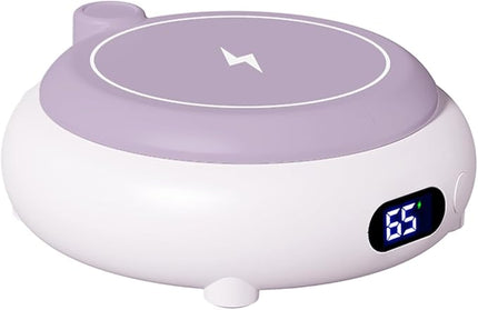 Coffee Mug Warmer for Desk, 3 Heating Setting 2-in-1 Rechargeable Mug Warmer ＆ Phone Chargers Timing Coffee Heater for Desk Home Office