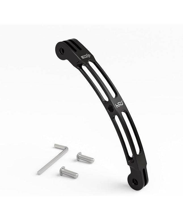 HSU Aluminum Alloy Curved Extension Arm (5.3”) Metal Pole Mount Helmet Stick Extension Arm Mount for GoPro Hero 13/12/11/10/9/8/7/6 Black, DJI Osmo Action 4/3 and More Action Cameras (Black)
