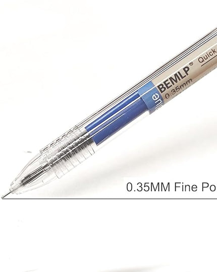 BEMLP Gel Ink Pen Extra fine point 0.35mm Blue Liquid Rollerball Pens Quick Drying Gel Pens School Office student Exam Writing Stationery Supply 12 Pcs/Set (Blue)