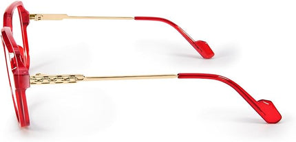 VISOONE Oversized Blue Light Blocking Glasses with Chic Square TR90 Frame and Metal Temple for Women Men REMY