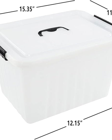 20 L Plastic Storage Bins with Latching Lids, Stackable Storage Containers for Garage, Closet, Kitchen, 4 Packs