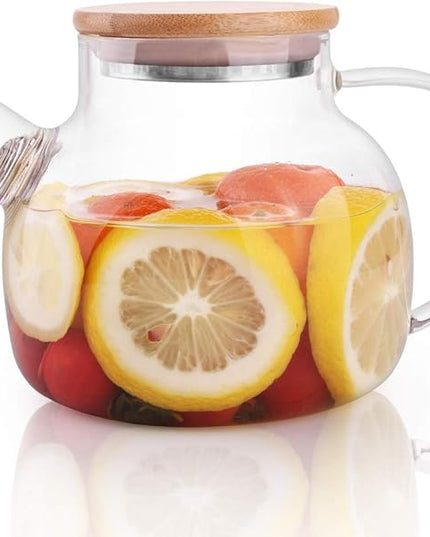 CnGlass Glass Teapot Stovetop Safe,20.3 oz Clear Tea pot with Removable Filter Spout,Loose Leaf and Blooming Tea Maker