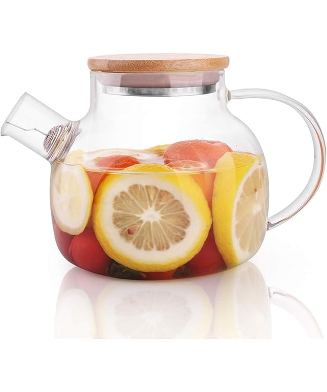 CnGlass Glass Teapot Stovetop Safe,20.3 oz Clear Tea pot with Removable Filter Spout,Loose Leaf and Blooming Tea Maker