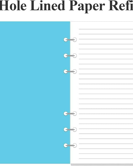 (2-Pack) A6 Lined Paper Refills for Filofax Personal Binder Planner - 160 Sheets/320 Pages Paper with 5 Colorful Binder Dividers, 3.75" x 6.75"