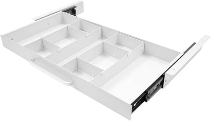 21.5" Under Desk Storage Drawer, White Sliding Pull-Out Drawer for Sit Stand Workstation