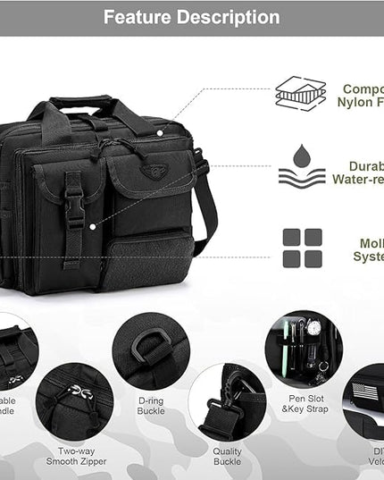 Stypos Tactical Messenger Bag Briefcase for Man Military Laptop Bag 14 Inch/15.6 Inch /17.3 Inch Messenger Shoulder Work Bag