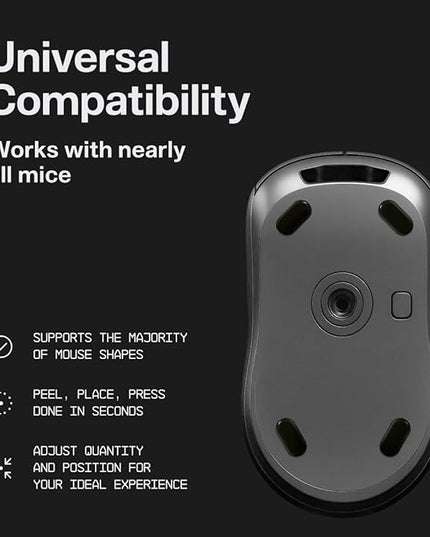 Wallhack PTFE Pill Mouse Skates | Premium Universal Skates for Gaming Mice | Ultra-Smooth Glide on Cloth & Glass Pads | Customize Speed & Control | Fast, Easy to Apply | Black 7mm x 14mm