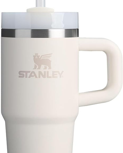 STANLEY Quencher H2.0 Tumbler with Handle and Straw 14 oz | Flowstate 3-Position Lid | Cup Holder Compatible for Travel | Insulated Stainless Steel Cup | BPA-Free | Cream 2.0