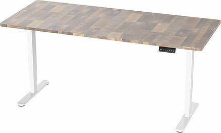 VIVO Electric 71 x 30 in Dual Motor Sit Stand Desk, Memory Height Adjustment, 2B Series, Reclaimed Wood Top White Frame, DESK-KIT-2W7P