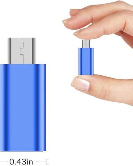 JXMOX USB C to Micro USB Adapter, (4-Pack) Type C Female to Micro USB Male Convert Connector Support Charge Data Sync Compatible with Samsung Galaxy S7/S7 Edge, Nexus 5/6 and Micro USB Devices (Blue)