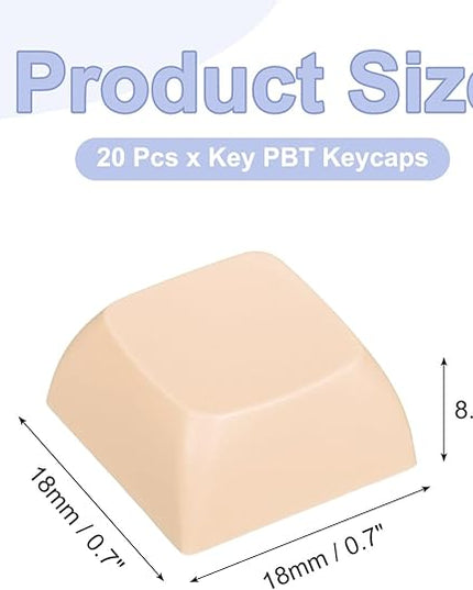 PATIKIL PBT Keycap Set, 20Pcs Colorful Mechanical Numeric Keypads Portable Blank Keycaps for Daily Office Work Gaming Entertainment Creative Design, Light Orange
