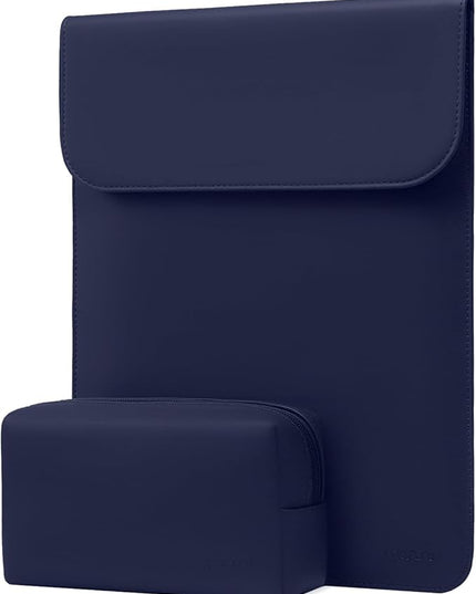 MOSISO Laptop Case 13 inch, 13 inch Laptop Sleeve Compatible with MacBook Air M4 M3 M2 M1 2025-2018 / Pro M2 M1 2025-2016, Faux Suede Leather Case with Small Bag, Navy Blue