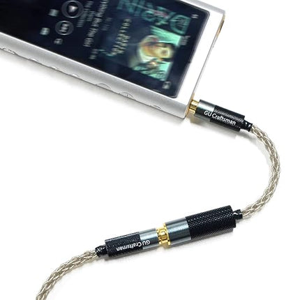 GUCraftsman 3.5mm Stereo Male to 4.4mm Balanced Female Portable Headphone Adapter Cable 6N Single Crystal Silver Headphone Jack Convert Cable for Audio Players with 3.5mm Ports