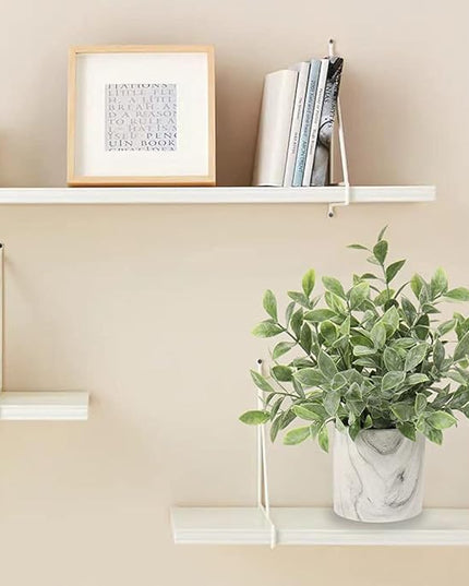 Hollyone Mini Artificial Potted Plants Fake Plants in Marble Pots, 1Pcs Plastic Eucalyptus Greenery Faux Plants for Home Office Desk Room Centerpiece Shelf Décor