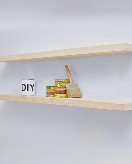 Homeforia 60 inch Wood Floating Shelf, High End Solid Natural Long Wood Shelf for Wall 60 inches, Unfinished Wooden 60inch Large Floating Shelves, Heavy Duty Bracket, 60 X 6.5 X 1.75 in, Set of 2