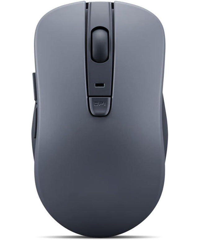 Lenovo Bluetooth Silent Mouse (WL300) - 5 Button Computer Mouse with Silent Left & Right Click – Sculpted Grip, Microsoft Swift Pair, Up to 1600 DPI (Grey)
