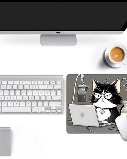 Cat (2) Square Mouse pad, Texture, Waterproof, Anti Slip Rubber Base, Computer Mouse pad, Laptop Mouse pad