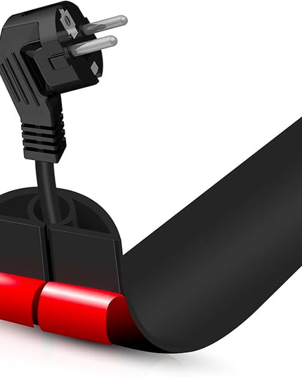 Floor Cord Cover Self Adhesive Cord Hider,3.3FT Cable Management, Extension Strip Protector for Wires, Prevent Cable Trips for Offices, Gyms, Exhibitions Cavity:0.3"(W) x 0.28"(H) Black