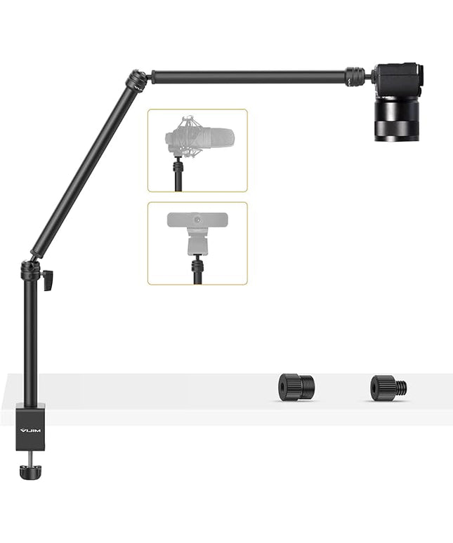 VIJIM LS08 Flexible Overhead Camera Mount Desk Stand, Webcam Stand Microphone Boom Arm Tabletop Photography Videography Live Stream Table clamp Mount