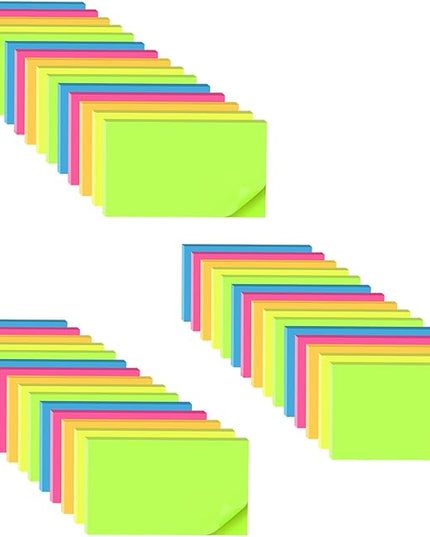 (45 Pads) Sticky Notes 3x5 in,Bright Notepads,Colorful Stickies,Super Sticking Power Memo Note Pads,Strong Adhesive,Post on Windows Doors,Office School,Recyclable,Easy to Write on,Hold Well