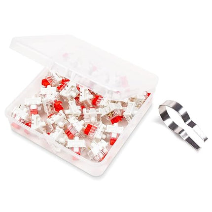 Outemu Red Switches, 30-Pack, 3-Pin Linear Dustproof RGB Key Switches, Cherry MX Compatible for DIY Mechanical Keyboard Replacement
