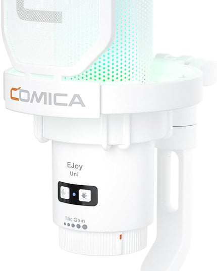 COMICA EJoy Uni USB Condenser Microphone – Computer Mic with Noise Cancellation, Mute, Gain, Monitoring – for Streaming, Podcast, Gaming, YouTube, PC, Mac, PS5, PS4 (Desktop Mic)