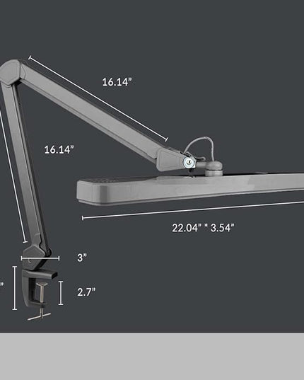 Neatfi XL 2,500 Lumens LED Task Lamp, 22 Inches Wide, 30W, 162 Pcs SMD LED, Eye-Caring, Desk Light with Clamp for Home, Office, and Study Room (Non-CCT, Silver)
