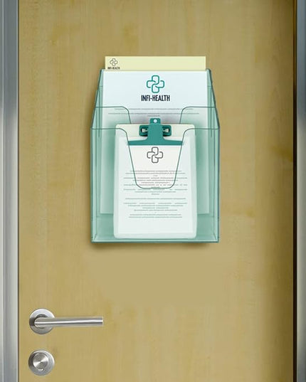 Acrimet Vertical Triple File Folder Holder Organizer, File Sorter (Plastic) (Clear Green Color)