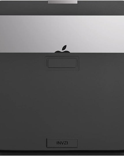 INVZI MacBook Sleeve, Vegan Leather Bag Compatible with 13”/14" MacBook Air, MacBook Pro 14 inch M3 M2 M1 2021-2024, Compact Design with Invisible Stand (Black)