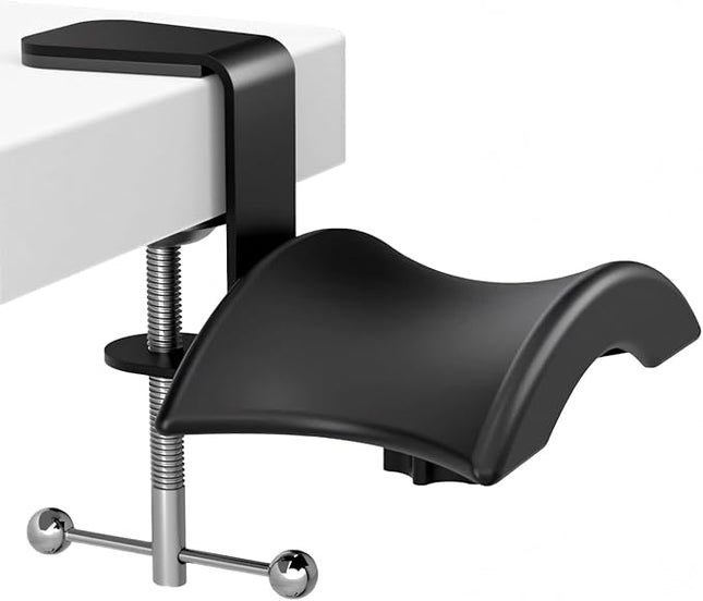 Singzhu Heavy-Duty Metal Headphone Stand Hanger for Large Gaming Headsets - Saddle-Shaped Holder & Desk Clamp (Fits 2in Thick Surfaces) - Durable Steel, Space-Saving Design
