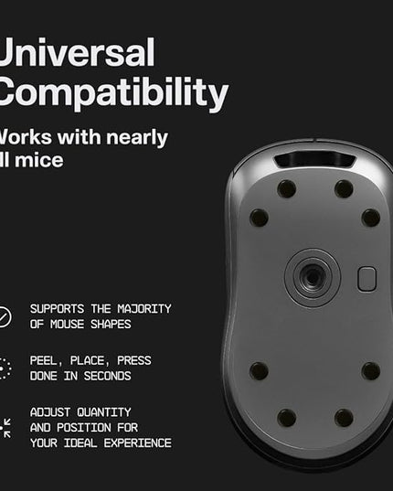 Wallhack UHMW-PE Dot Mouse Skates | Premium Universal Skates for Gaming Mice | Ultra-Smooth Glide on Cloth & Glass Pads | Customize Speed & Control | Durable, Easy to Apply | Black 7mm x 7mm