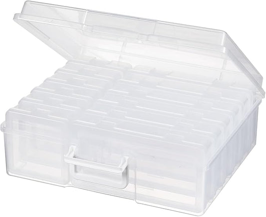 novelinks Stackable Plastic Clear Storage Box Containers with Latching Lid - Art Craft Supply Organizer Storage Containers for Pencil Box,Crayon, Jewelry (6 Pack Medium+6 Pack Small-Clear)