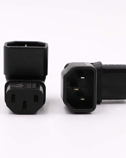 IEC C14 to C13 Power Adapter PDU Plug/Socket Down 90 Degree for LCD Wall Mount TV 2 Pack