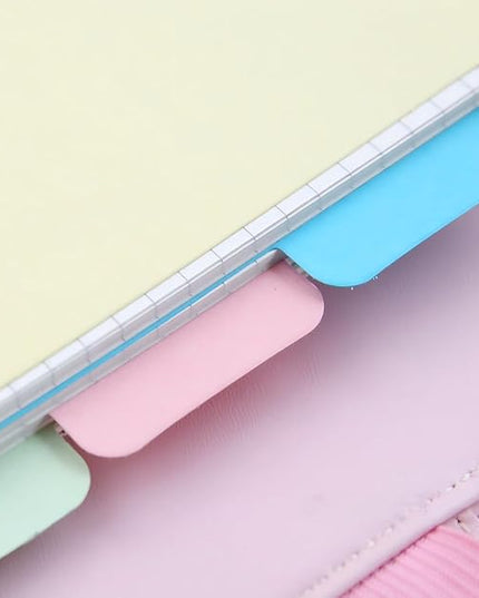 Junior Size Lined Paper Refills - 100 Sheets/200 Pages 8-Disc Refill Paper, 5 Colorful Sheets Dividers, 5.8" x 8.5"