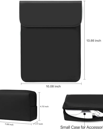 MOSISO Laptop Case 13 inch, 13 inch Laptop Sleeve Compatible with MacBook Air M4 M3 M2 M1 2025-2018 / Pro M2 M1 2025-2016, Faux Suede Leather Case with Small Bag, Black