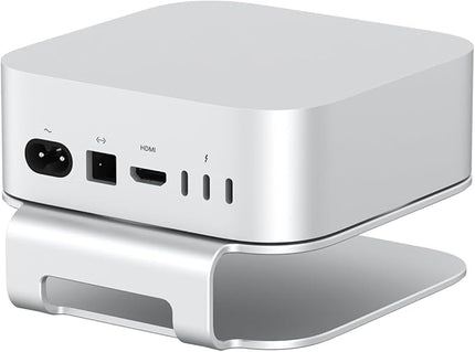Qwiizlab Aluminum Stand for 2024 Mac mini M4/M4 Pro, Convenient Acess to Power Button, Anti-Scratch, Anti-Slip, Avoid Overheating, Durable and Sturdy Design (Silver)