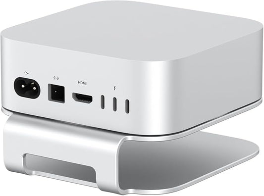 Qwiizlab Aluminum Stand for 2024 Mac mini M4/M4 Pro, Convenient Acess to Power Button, Anti-Scratch, Anti-Slip, Avoid Overheating, Durable and Sturdy Design (Silver)