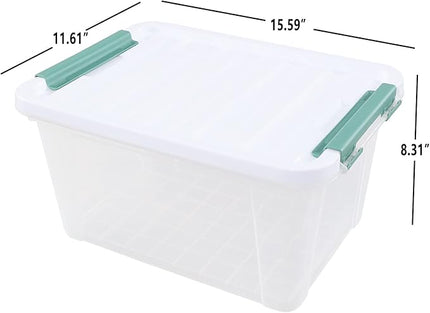6 Packs 20 L Latching Plastic Storage Box, Clear Stackable Storage Container Bins with Lids