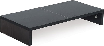 TEAMIX 20 Inch Monitor Stand Riser, Black Desktop Stand for PC/TV/Laptop/Printer, Wood Monitor Riser with Storage, Computer Stand Keyboard Organizer