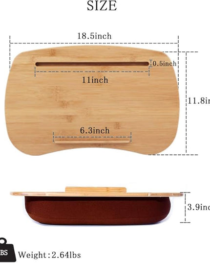 SUMISKY Lap Desk-Portable Laptop Table with Bamboo Platform Phone Holder (M(18.5"x11.8"))