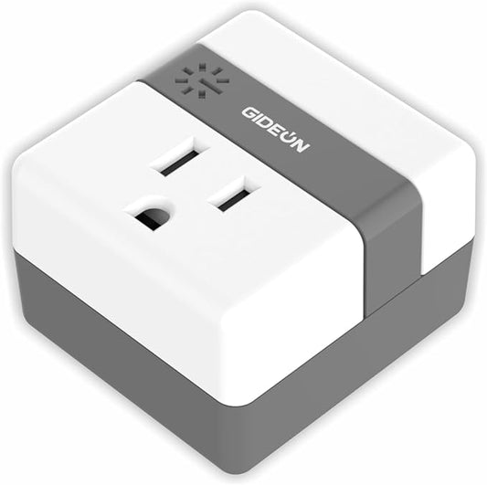 GIDEON Single Outlet Surge Protector with Voltage Protection and Ground Protected Light Indicators, 1800W Mini Wall Socket Smart Plug for Refrigerator, TV, PC and Home Appliances, 15A 120V