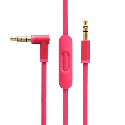 EARLA TEC Replacement Audio Cable Cord Wire with in line Microphone and Control for Beats by Dr Dre Headphones Solo Studio Pro Detox Wireless Mixr Executive Pill (Pink)