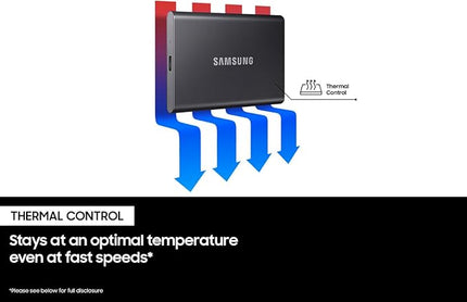 SAMSUNG T7 Portable SSD, 1TB External Solid State Drive, Speeds Up to 1,050MB/s, USB 3.2 Gen 2, Reliable Storage for Gaming, Students, Professionals, MU-PC1T0R/AM, Red